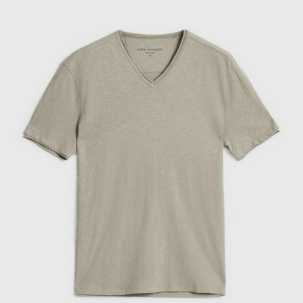 John Varvatos Men's Light Gray V-Neck Tee